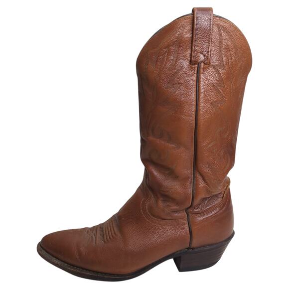 Dan Post MILWAUKEE Men’s Brown Leather Cowboy Western Boots Size 10D Vintage - Picture 6 of 15